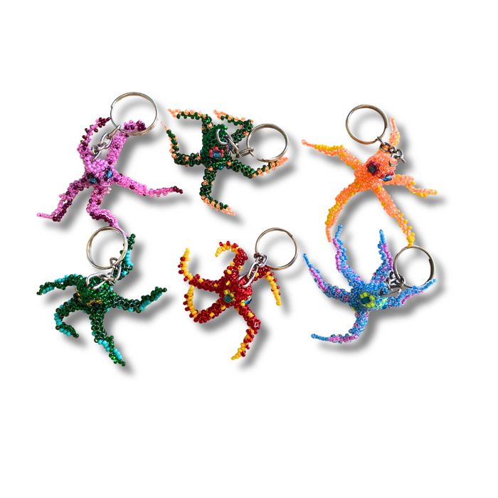 Octopus Seed Bead Hancrafted Keychain - Guatemala