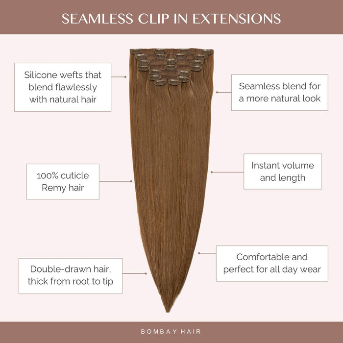 Ombre - Cool Brown to Dirty Blonde (T6/20) Seamless Clip-Ins