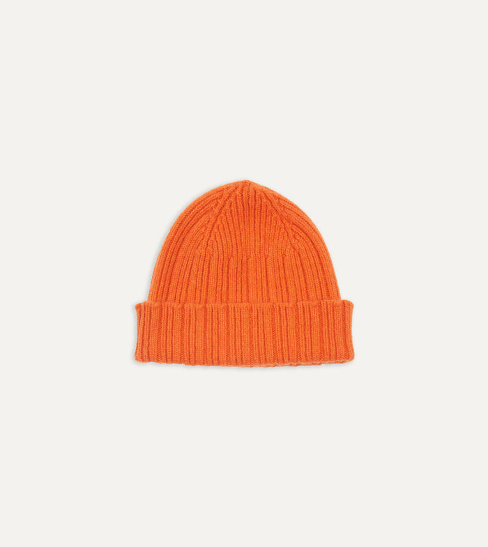 Orange Geelongora Ribbed Knit Cap