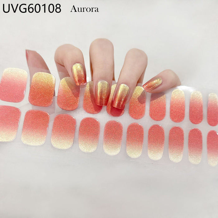 Orange Gradient Gel Nail Stickers