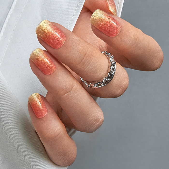 Orange Gradient Gel Nail Stickers