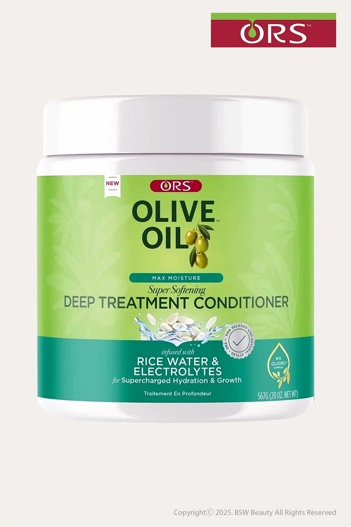 ORS MAX MOISTURE OLIVE OIL DEEP TREATMENT CONDITIONER RICE WATER & ELECTROLYTES 20oz - BSW BEAUTY CANADA