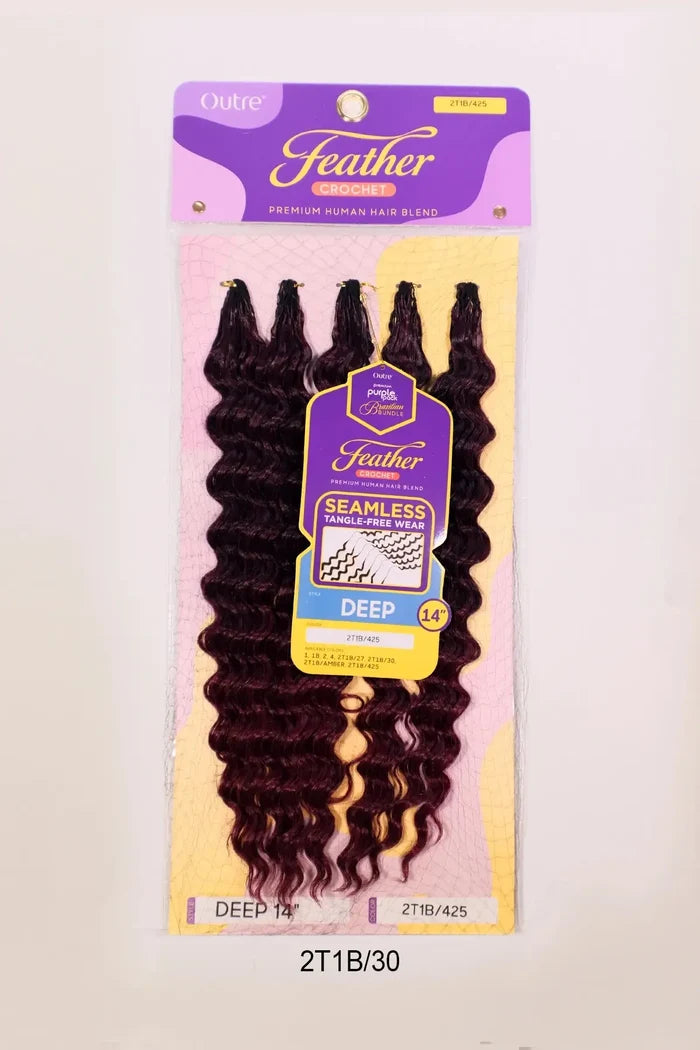 OUTRE PURPLE PACK BRAZILIAN FEATHER CROCHET DEEP 18"