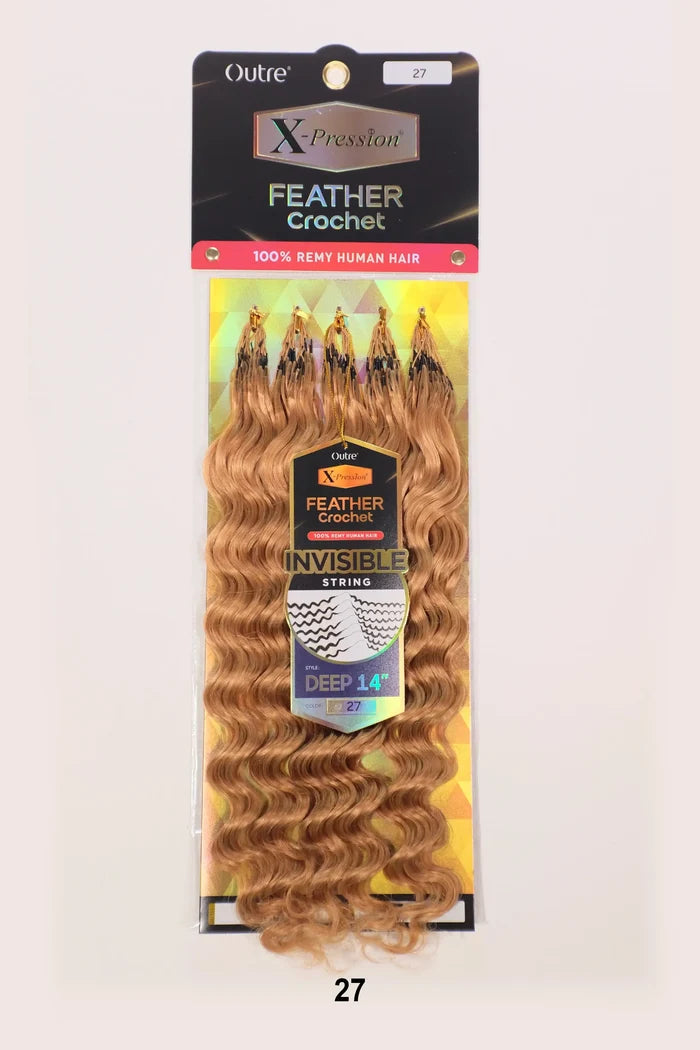 OUTRE X-PRESSION HUMAN HAIR FEATHER CROCHET - DEEP 14"