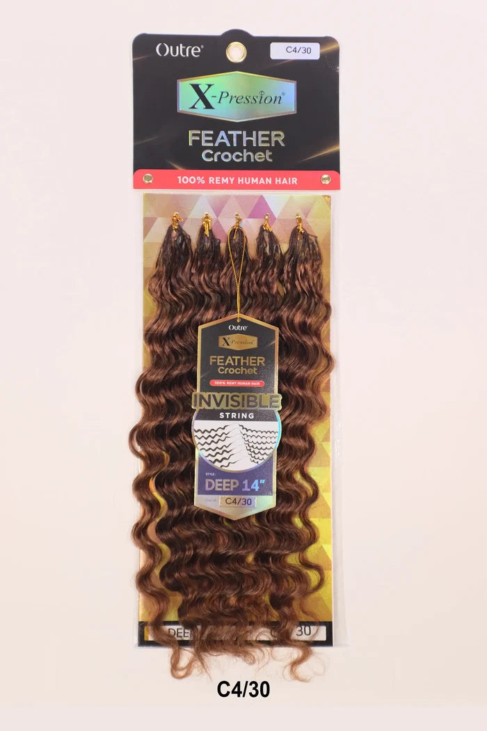 OUTRE X-PRESSION HUMAN HAIR FEATHER CROCHET - DEEP 14"