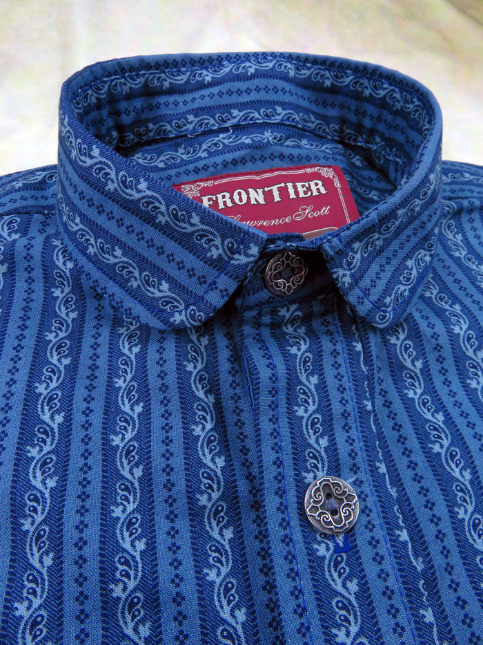 Oxford Blue Filigree Stripe Men's Dakota Shirt