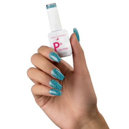 P+ Blast Off Blue, Glitter Gel Polish 10 ml