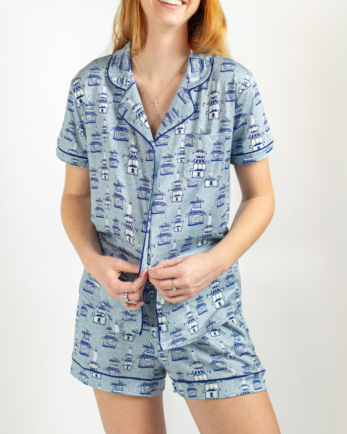 Pagoda Short Sleeve Pajama Top