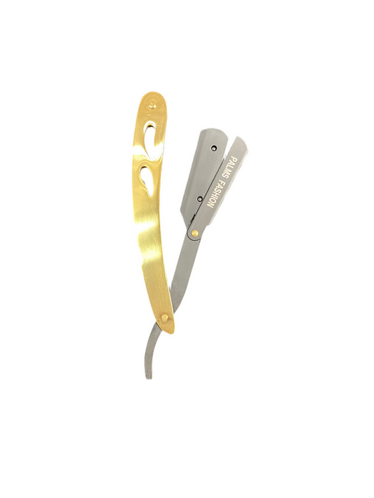 Palms Professional Straight Edge Barber Razor Holder - Black/Gold - Palms Fashion Inc.