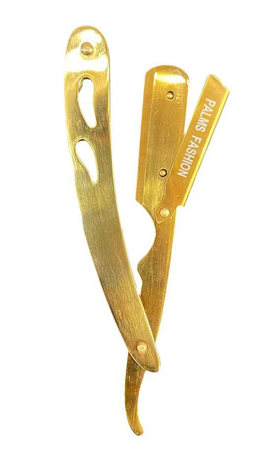 Palms Professional Straight Edge Barber Razor Holder - FULL GOLD - Palms Fashion Inc.