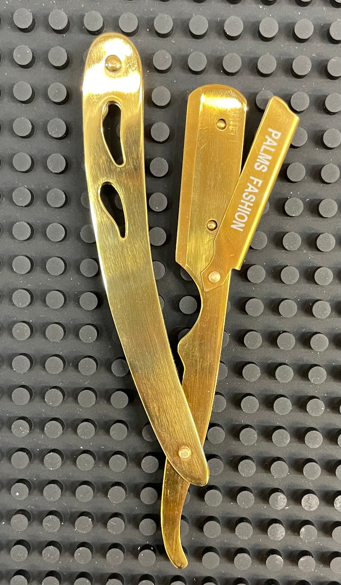Palms Professional Straight Edge Barber Razor Holder - FULL GOLD - Palms Fashion Inc.