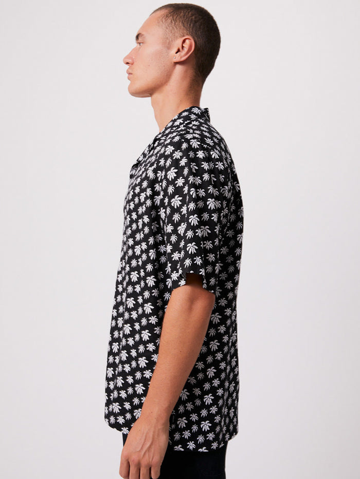 Pascale - Unisex Hemp Cuban Short Sleeve Shirt | Black-Image 5