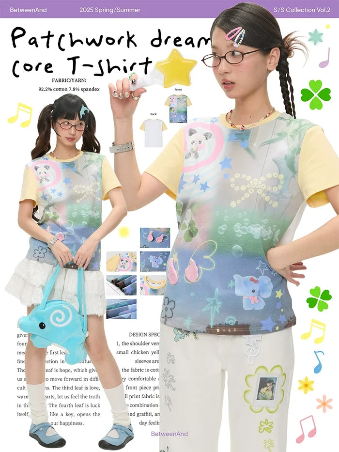 Patchwork dreamcore t-shirt