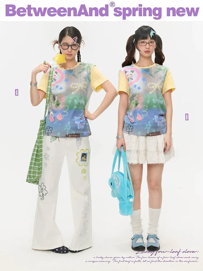 Patchwork dreamcore t-shirt