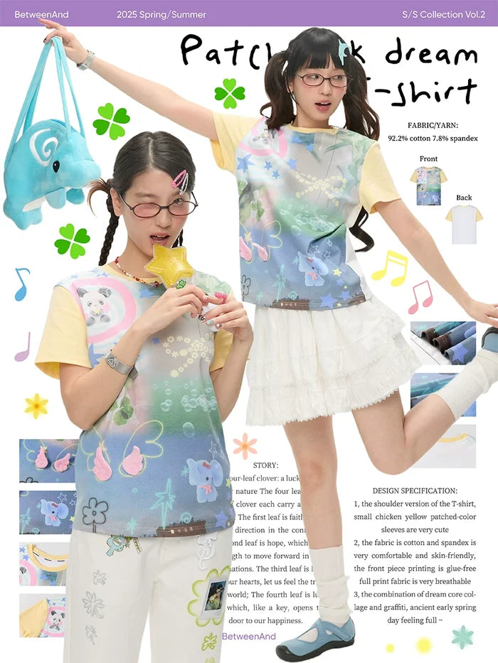 Patchwork dreamcore t-shirt