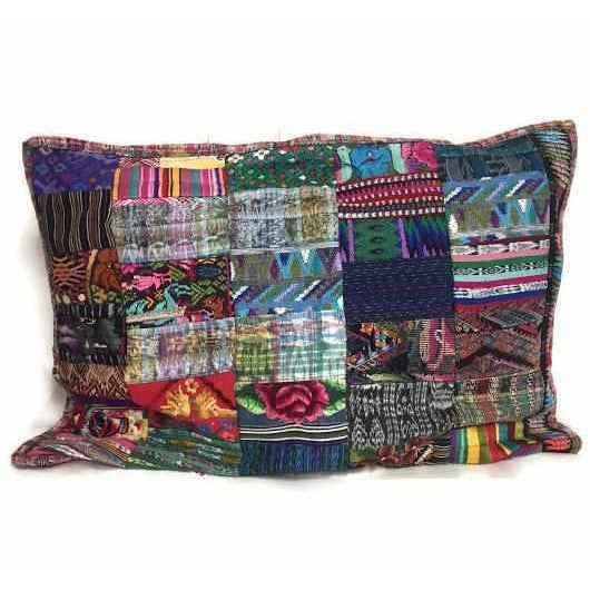 Patchwork Upcycled Huipil Sham Pillow - Guatemala