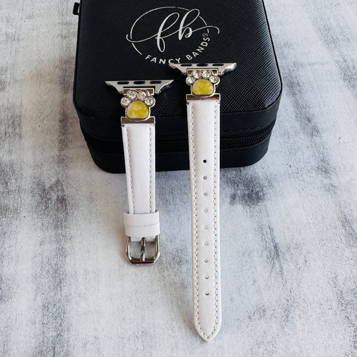 Paw & Sparkle Leather Band For Apple Watch Multiple Colors Available â Featuring dazzling crystal paw connectors and soft leather straps, these cute Apple Watch bands are made to turn heads (and wa...