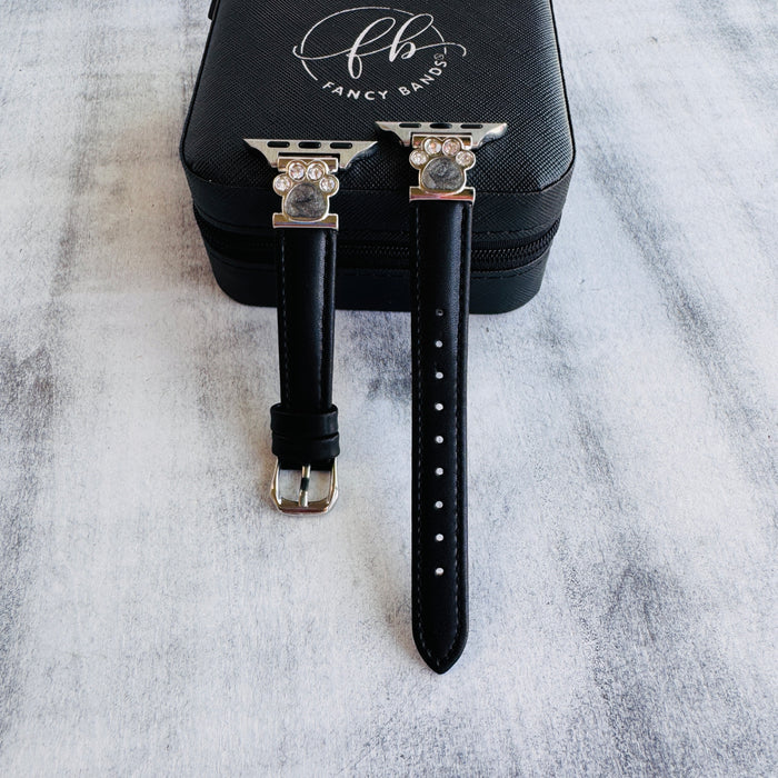 Paw & Sparkle Leather Band For Apple Watch Multiple Colors Available â Featuring dazzling crystal paw connectors and soft leather straps, these cute Apple Watch bands are made to turn heads (and wa...