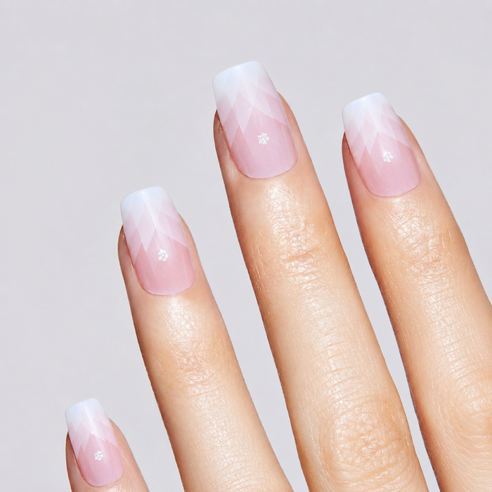 Pink Ombre French Tip Sheer Gel Nail Stickers UV - Pink Gradient French Tip Nail