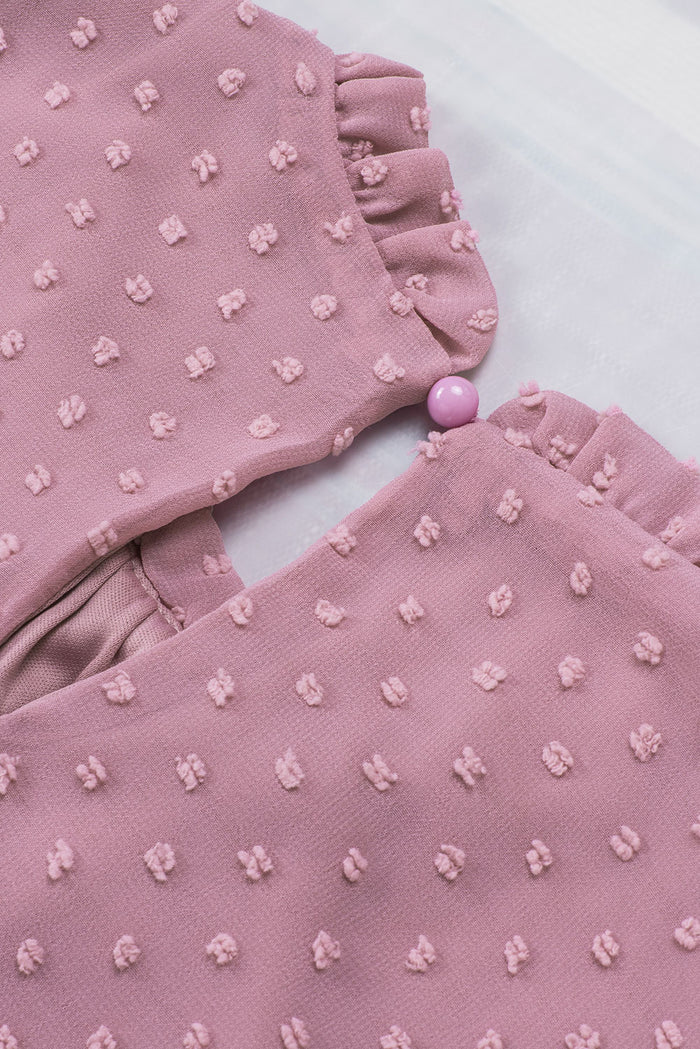 Pink Swiss Dot Sleeveless Ruffle Tank 🇺🇸