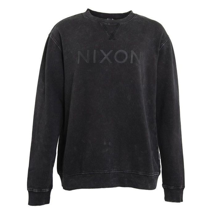 Polerón Crew Men Black Logo Black