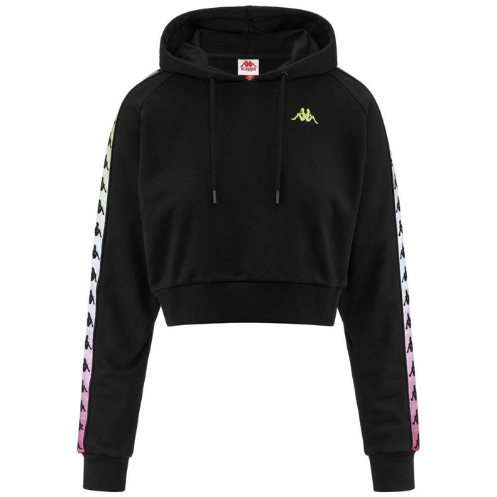 Poleron Crop Women Banda Tamas Degrade Black Fuxia