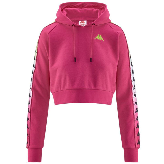 Poleron Crop Women Banda Tamas Degrade Fuxia White