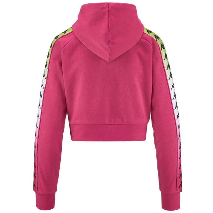 Poleron Crop Women Banda Tamas Degrade Fuxia White