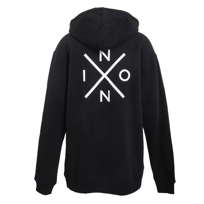 Polerón Hoodie Black logo Cross Back White