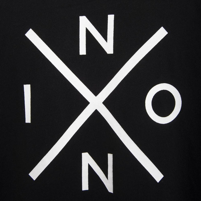 Polerón Hoodie Black logo Cross Back White