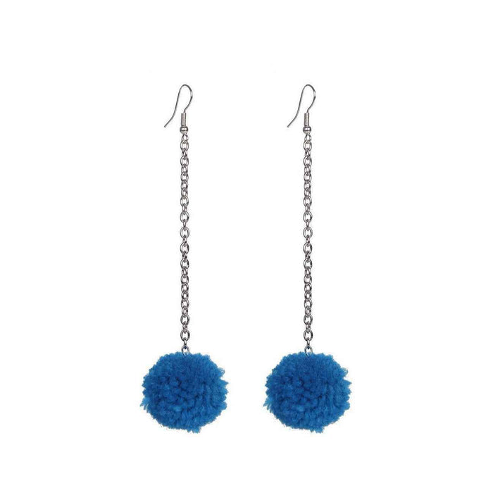 Pom Pom Chain Earrings - Thailand