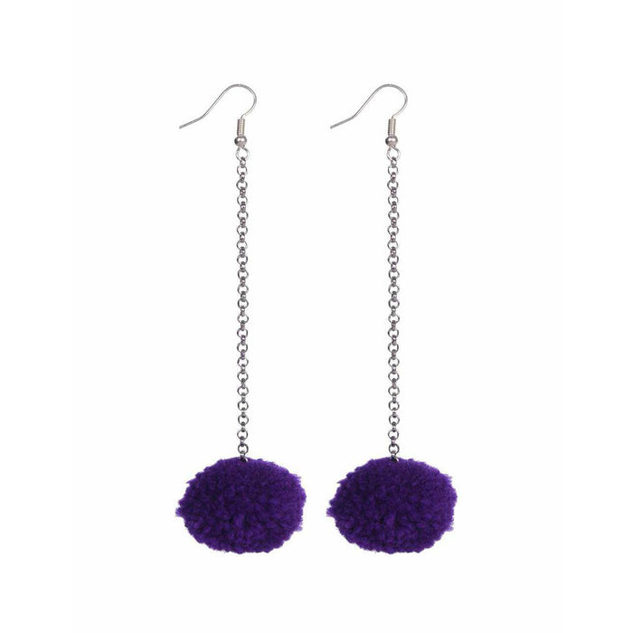 Pom Pom Chain Earrings - Thailand