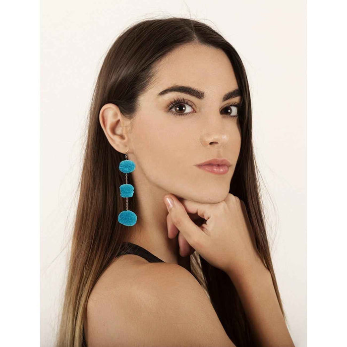 Pom Pom Triple Earrings - Thailand