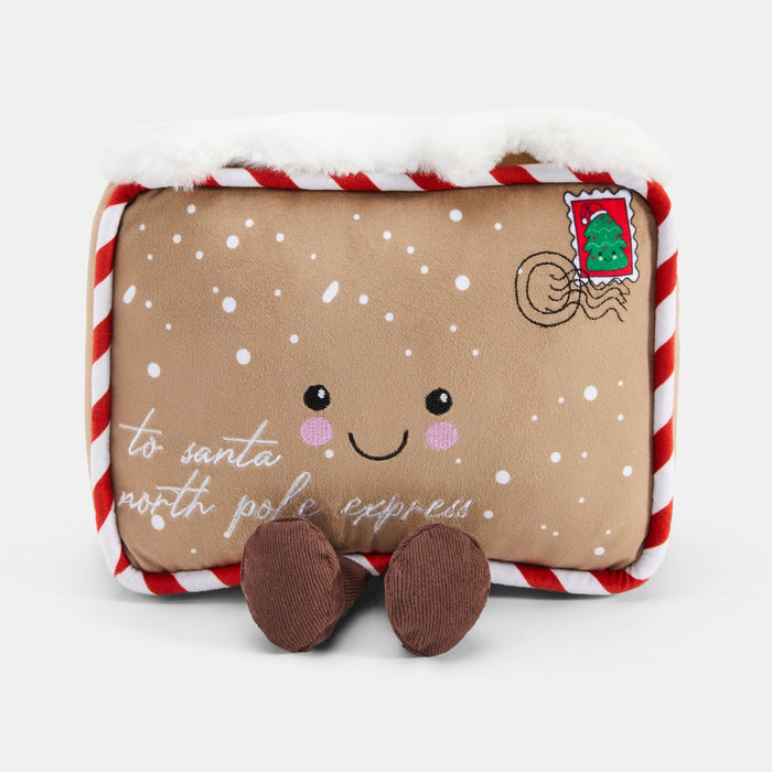 Postcards to North Pole Shaped Cushion - Brown 🇬🇧