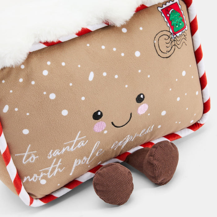 Postcards to North Pole Shaped Cushion - Brown 🇬🇧