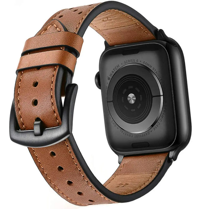 Prestige Leather Band For Apple Watch Multiple Colors Available — These leather bands are crafted with genuine leather and detailed stitching, adding a refined touch to any Apple Watch.