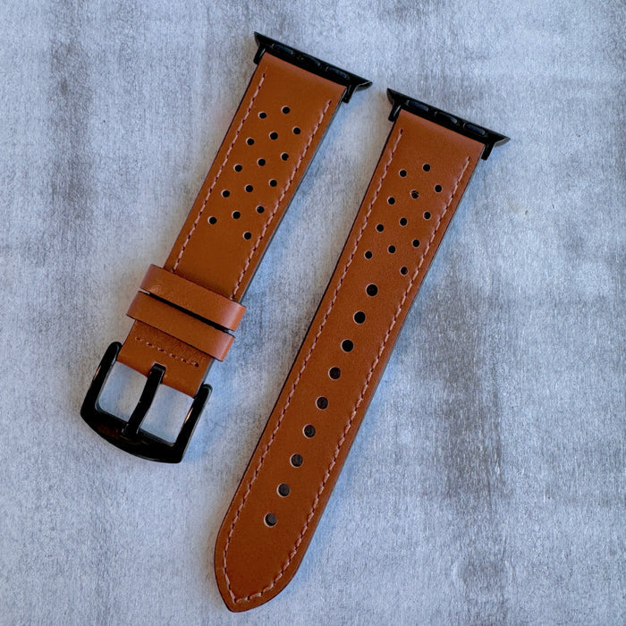 Prestige Leather Band For Apple Watch Multiple Colors Available — These leather bands are crafted with genuine leather and detailed stitching, adding a refined touch to any Apple Watch.