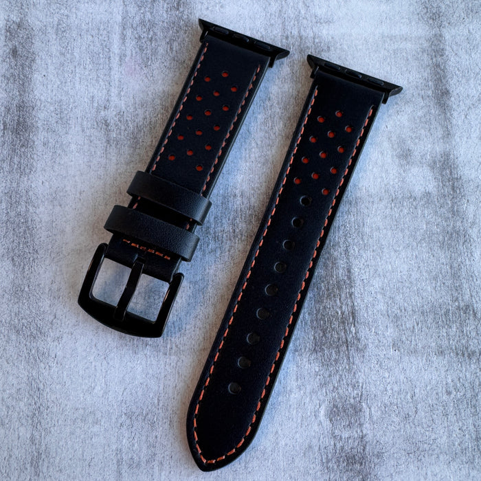 Prestige Leather Band For Apple Watch Multiple Colors Available — These leather bands are crafted with genuine leather and detailed stitching, adding a refined touch to any Apple Watch.