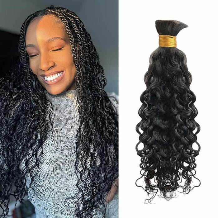 qvr water wave bulk human hair for braiding