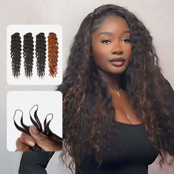 qvr 1 pack multi color water wave crochet braids human hair extensions