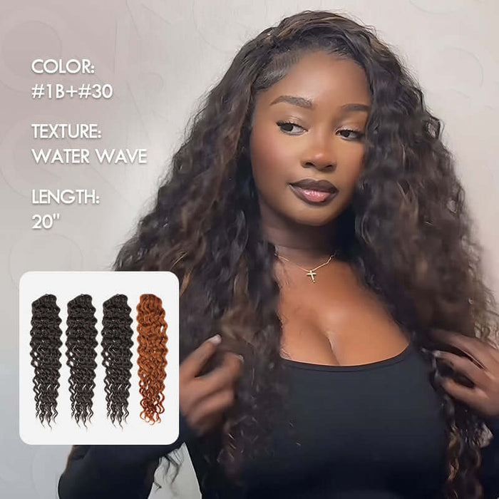 14 to 24 inches multi colored water wave crochet braiding hair