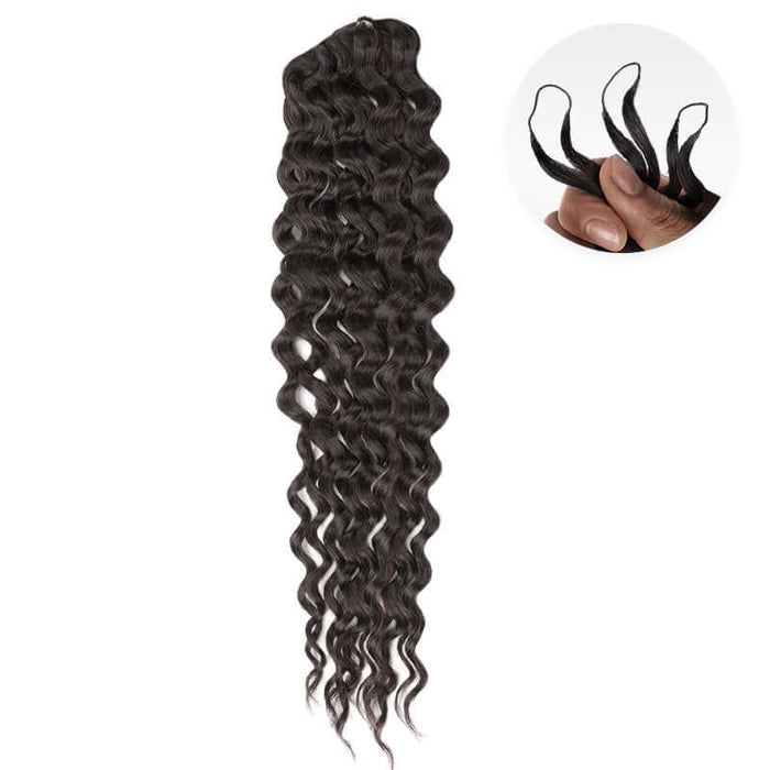 water wave crochet human hair black color