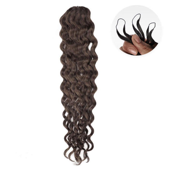 1 pack dark brown water wave crochet braiding hair human hair extensions