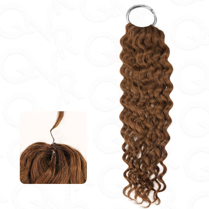 Auburn Brown #30 body wave crochet hair extension, 100% human hair, machine made, ideal for styling, 14-24 inches length.