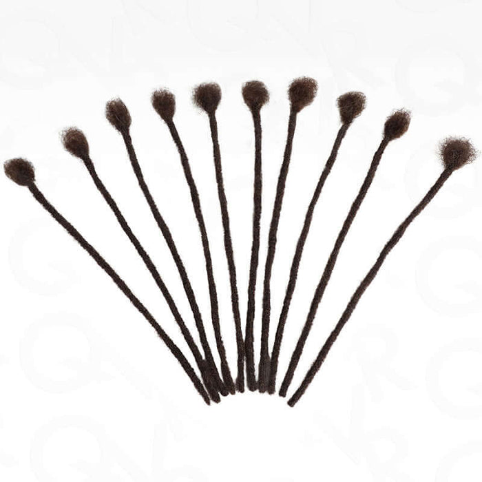 8 loc dark brown human hair dreadlock extension