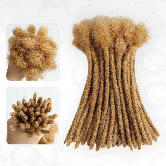 qvr honey blonde colored handmade human hair dreadlock extensions