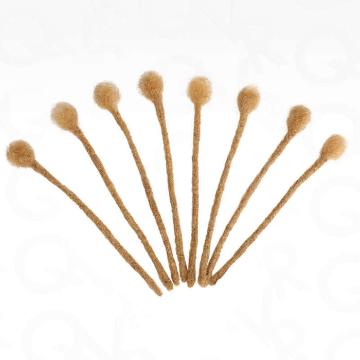 8 loc honey blonde colored human hair dreadlock extensions