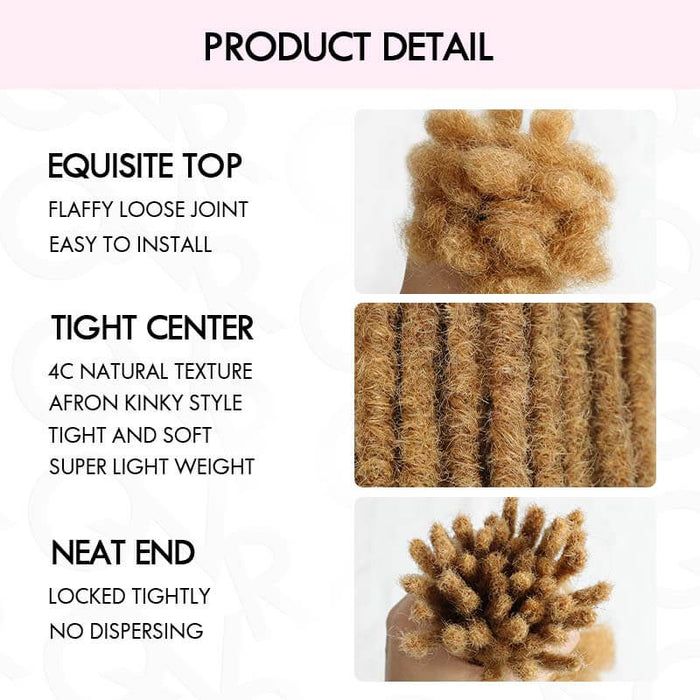 product details of honey blonde colored human hair dreadlock extensions