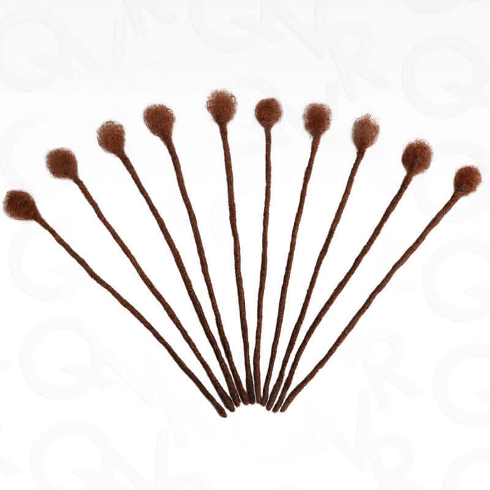 8 loc human hair reddish brown colored dreadlock extensions