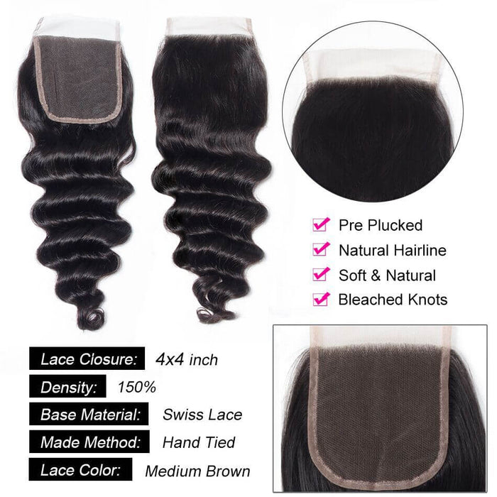 150% density loose deep wave human hair bundles